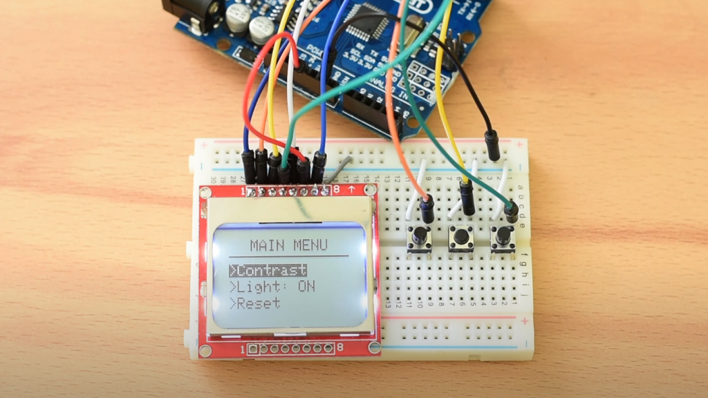 Connected Nokia 5110 LCD with Arduino