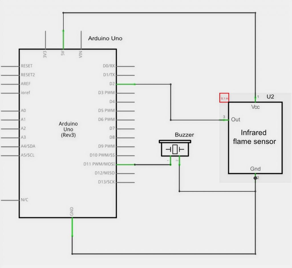 Arduino Flame Sensor Schema
