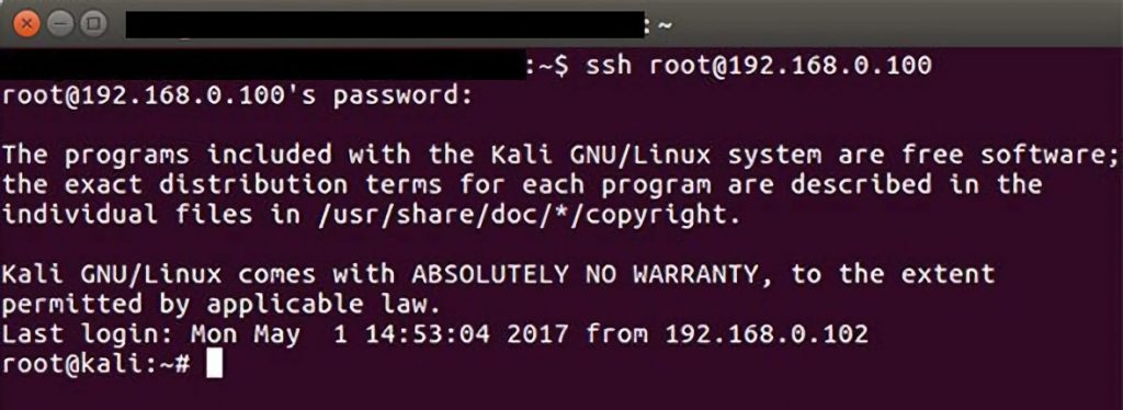 First Entry Kali Linux on Raspberry Pi 3