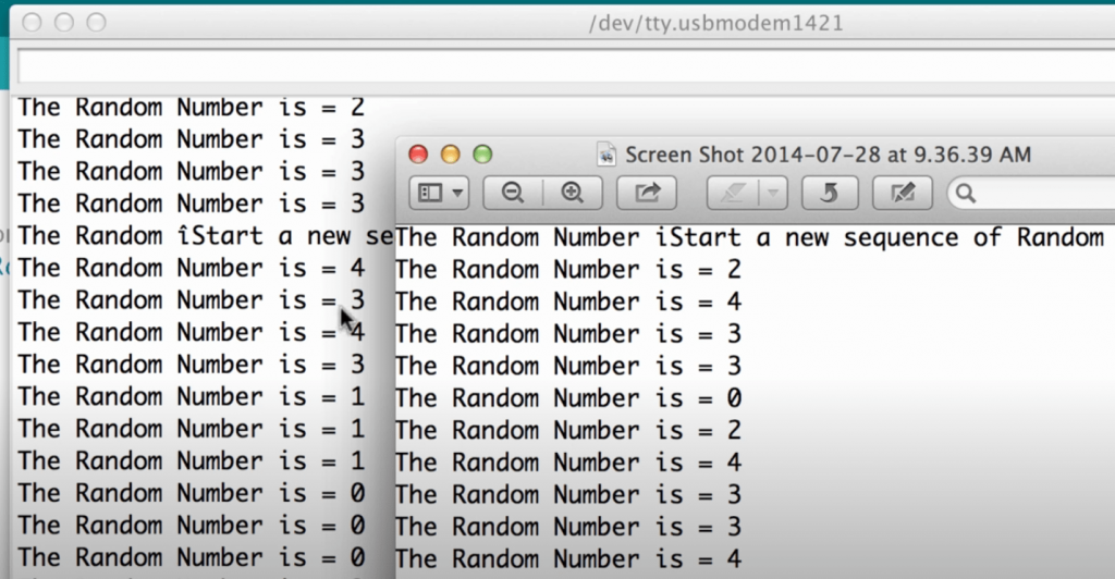 Arduino Random Number Generation Using random Function