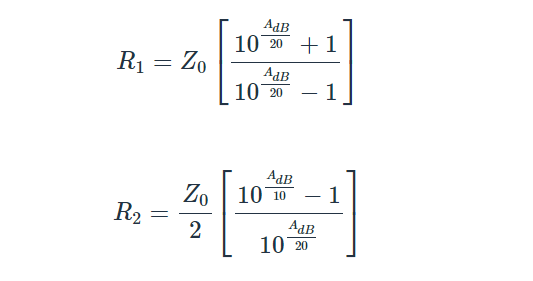 Pi Attenuator Equations